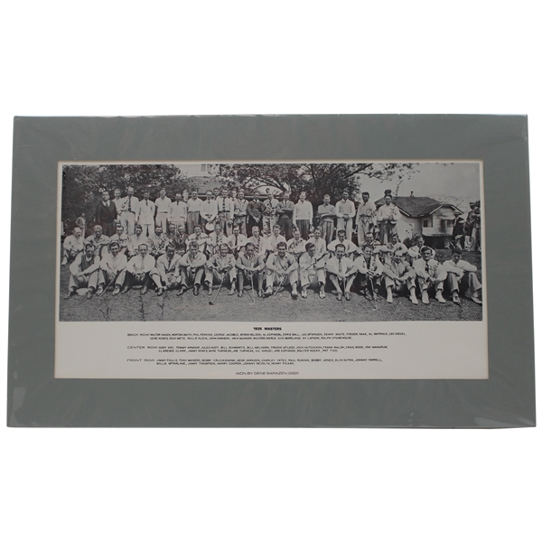 1935 Masters Tournament Field Poster - Matted