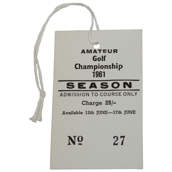 1961 Amateur Golf Championship SERIES Ticket #27 - Michael Bonallack Winner
