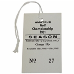 1961 Amateur Golf Championship SERIES Ticket #27 - Michael Bonallack Winner