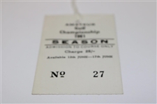 1961 Amateur Golf Championship SERIES Ticket #27 - Michael Bonallack Winner
