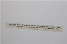 1958 Horton Smith President of the PGA Speaking Original Jasper Nutter Photo