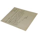 JH Taylor Signed 1943 Handwritten Letter w/ Harry Vardon Content - June 14th JSA ALOA