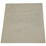 JH Taylor Signed 1943 Handwritten Letter w/ Harry Vardon Content - June 14th JSA ALOA