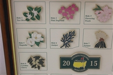 2015 Masters Tournament Limited Edition Hole Flowers Pin Set in Original Box - Framed