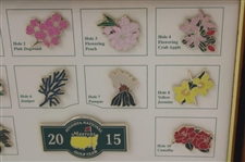 2015 Masters Tournament Limited Edition Hole Flowers Pin Set in Original Box - Framed
