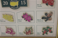 2015 Masters Tournament Limited Edition Hole Flowers Pin Set in Original Box - Framed