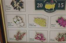 2015 Masters Tournament Limited Edition Hole Flowers Pin Set in Original Box - Framed