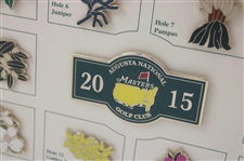 2015 Masters Tournament Limited Edition Hole Flowers Pin Set in Original Box - Framed