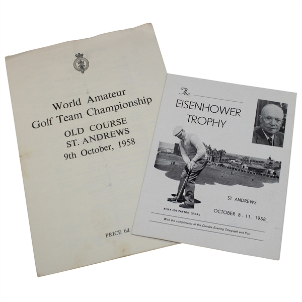 1958 World Amateur Championship at St. Andrews Pairing Sheet & Eisenhower Trophy Booklet