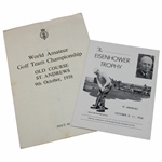 1958 World Amateur Championship at St. Andrews Pairing Sheet & Eisenhower Trophy Booklet