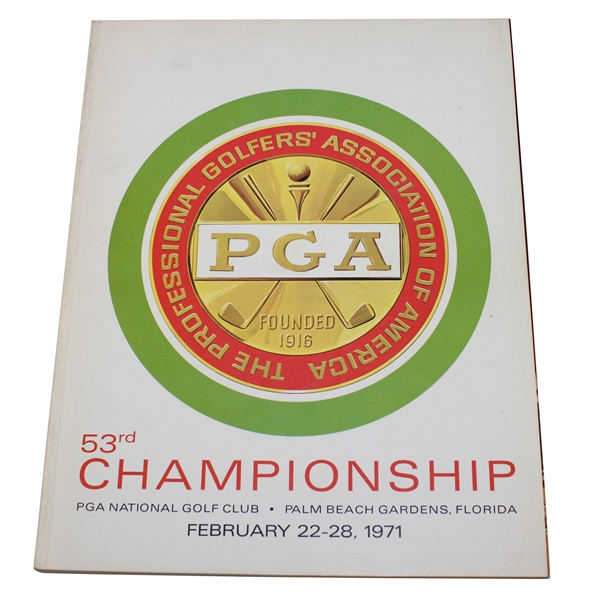1971 PGA Championship at PGA National Official Program - Jack Nicklaus Winner