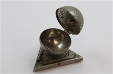 Ornate Dimple Golf Ball Themed Music Box on Triangular Base with Golf Clubs