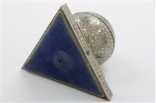 Ornate Dimple Golf Ball Themed Music Box on Triangular Base with Golf Clubs