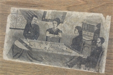 c.Late 1800's Miniature Parlor Table Croquet Set in Pine Box - Hutchin & Noyes & Co.