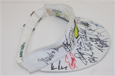 Seve & Twenty (20) Champs Signed Masters Tournament Visor JSA ALOA