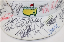 Seve & Twenty (20) Champs Signed Masters Tournament Visor JSA ALOA