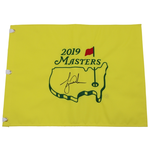 Tiger Woods Signed 2019 Masters Tournament Embroidered Flag JSA ALOA
