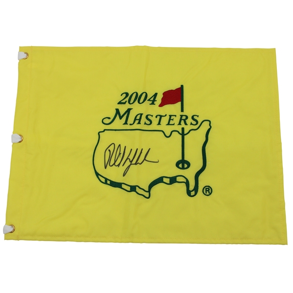 Phil Mickelson Signed 2004 Masters Tournament Embroidered Flag JSA ALOA