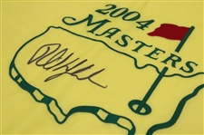 Phil Mickelson Signed 2004 Masters Tournament Embroidered Flag JSA ALOA