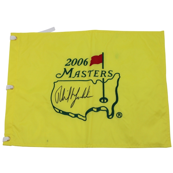 Phil Mickelson Signed 2006 Masters Tournament Embroidered Flag JSA ALOA