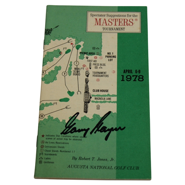 Gary Player Signed 1978 Masters Tournament Spectator Guide JSA ALOA
