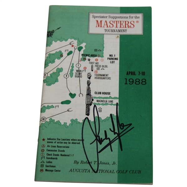 Sandy Lyle Signed 1988 Masters Tournament Spectator Guide JSA ALOA
