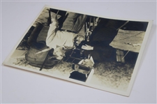c.1931 Bobby Jones Coca-Cola Bottle in Hand w/ Chairman Robert Woodruff Filming Movie Original Photo