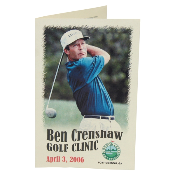 Ben Crenshaw Signed 2006 Ben Crenshaw Golf Clinic at Gordon Lakes GC Pamphlet JSA ALOA