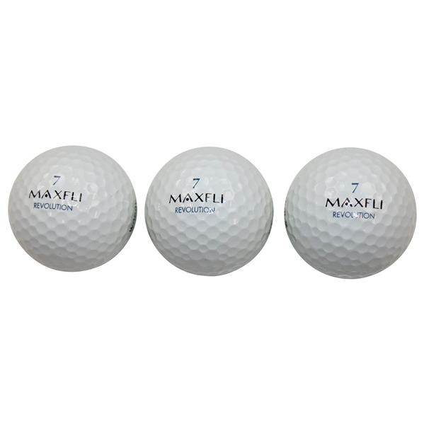 Three (3) Personal John Elway Maxfli 7 Woody Logo Golf Balls w/Box