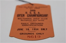 1954 US Open at Baltusrol GC Friday Ticket w/Original String - Ed Furgol Winner