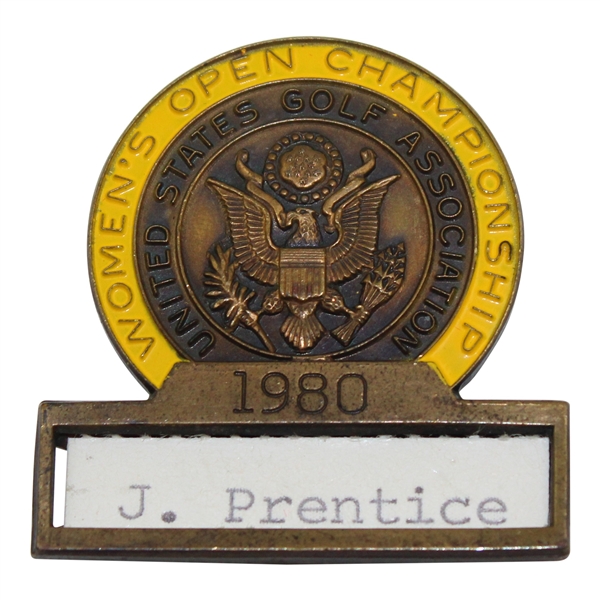 1980 US Womens Open at Richland CC Contestant Badge - J. Prentice