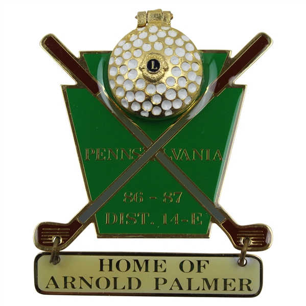 1986 Arnold Palmer Latrobe Arnies Army Lions Club Home of Arnold Palmer Pocket Crest