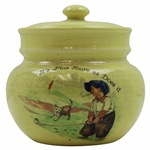 Vintage Ceramic Golfer with Dog "Its Plus Fours as Does it" Cup with Lid