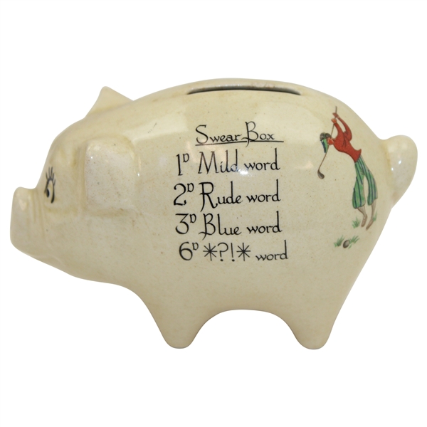 Classic Golfer Themed Porcelain Mild/Rude/Blue/Swear Word Piggy Bank 