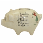 Classic Golfer Themed Porcelain Mild/Rude/Blue/Swear Word Piggy Bank 