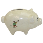 Classic Golfer Themed Porcelain Mild/Rude/Blue/Swear Word Piggy Bank 