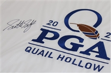Scottie Scheffler Signed 2025 PGA Championship at Quail Hollow Embroidered Flag JSA ALOA