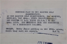 Bobby Jones 1930 The Amateur at St. Andrews 18th Green Putt Photo - Historic Image