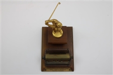 1958 Beaver Valley CC Senior Champion Desk Calendar with Golfer Trophy - Harold J. Dunmire