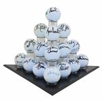 Nineteen (19) LPGA Greats Signed Golf Balls in Deluxe Golf Ball Display Case - 545 Wins JSA ALOA