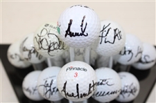 Nineteen (19) LPGA Greats Signed Golf Balls in Deluxe Golf Ball Display Case - 545 Wins JSA ALOA