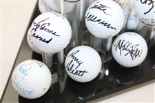 Nineteen (19) LPGA Greats Signed Golf Balls in Deluxe Golf Ball Display Case - 545 Wins JSA ALOA