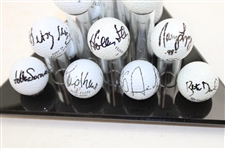 Nineteen (19) LPGA Greats Signed Golf Balls in Deluxe Golf Ball Display Case - 545 Wins JSA ALOA