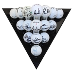 Nineteen (19) LPGA Greats Signed Golf Balls in Deluxe Golf Ball Display Case - 545 Wins JSA ALOA