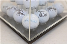 Nineteen (19) LPGA Greats Signed Golf Balls in Deluxe Golf Ball Display Case - 545 Wins JSA ALOA