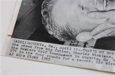 1965 Jack Nicklaus & Dad Charles Nicklaus 'Big Bear Just a Cub to His Daddy' Masters Press Photo