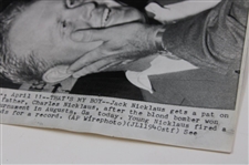 1965 Jack Nicklaus & Dad Charles Nicklaus 'Big Bear Just a Cub to His Daddy' Masters Press Photo