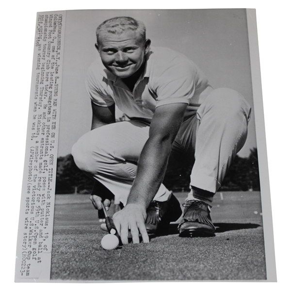 1959 Jack Nicklaus Young Man with Eye on US Open at Winged Foot Press Photo