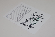 Big 3' Palmer, Nicklaus & Player Signed Augusta National GC Scorecard - Jack Signed 2x JSA ALOA