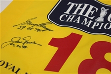 Jack Nicklaus & Gary Player Signed 2001 The Open at Royal Lytham Flag w/Years Won JSA ALOA